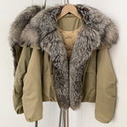 OFTBUY New Winter Warm Thickened Clothing Female Natural Fur Puffer Jacket Women's Dcuk Down Coat with Big Real Fox Fur Collar