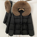 OFTBUY Hooded Long Sleeves Real Fur Duck Down Coat Female New Autumn Winter Warm Clothes Women Natural Fox Fur Puffer Jacket