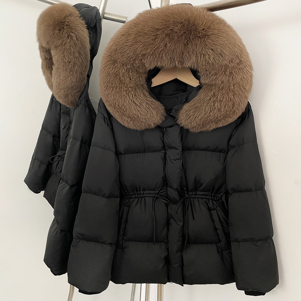 OFTBUY Hooded Long Sleeves Real Fur Duck Down Coat Female New Autumn Winter Warm Clothes Women Natural Fox Fur Puffer Jacket