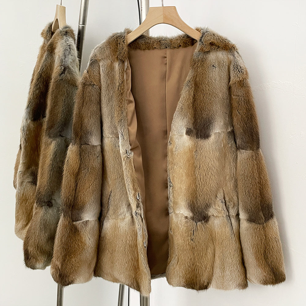 OFTBUY New Winter V-neck Top Clothes Female Luxury Real Mink Fur Warm Jacket Women Natural Fur Long Sleeves Coat Outerwear Lady