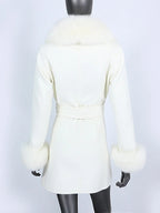 OFTBUY Double-sided Wool Coat Female New Autumn Winter Real Fox Fur Clothes Women Detachable Fur Cuffs Woolen Cashmere Jacket