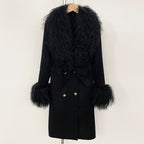 OFTBUY Fashion Natural Mongolia Sheep Fur Wool Jacket New Autumn Winter Clothes Women Lady Warm Long Real Fur Woolen Coat Female