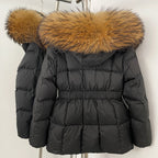 OFTBUY New Winter Hooded Slim Top Clothes Women Fashion Thick Warm Real Fox Fur Duck Down Coat Femlae Natural Fur Puffer Jacket