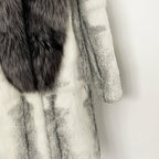 OFTBUY New Autumn Winter Clothes Women Mid-length Real Fox Fur Collar Jacket Female Luxury Warm Thick Natural Rabbit Fur Coat