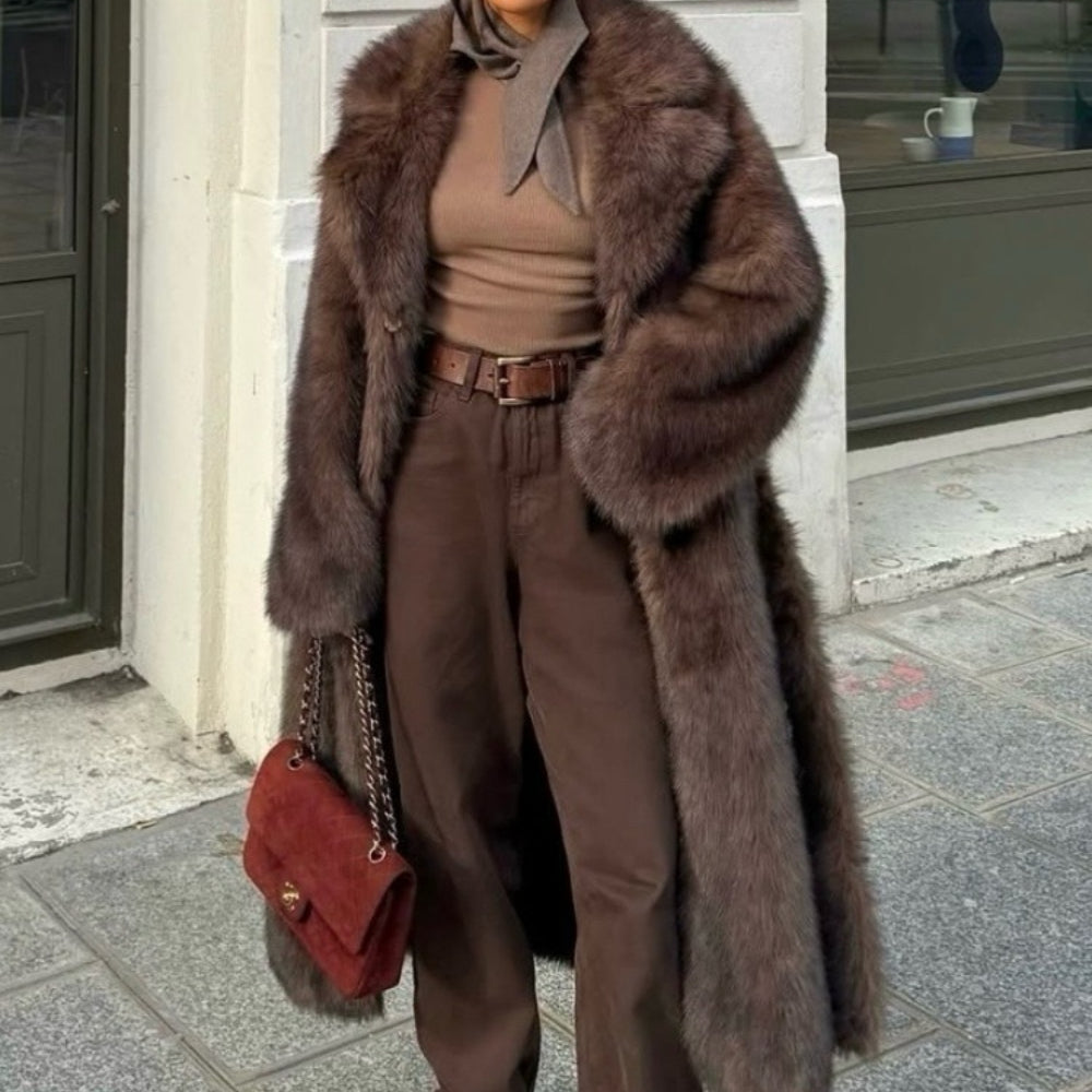 OFTBUY New Winter Clothes Women Fashion Long Warm Faux Fur Jacket Long Sleeve Artificial Fox Fur Coat Female Luxury Fake Fur Coat Lady