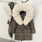 OFTBUY New Winter Genuine Fox Fur Hooded Puffer Coat Women Women's White Duck Down Jacket Outerwear Female Fashion Parkas
