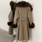 OFTBUY New Autumn Winter Warm Woolen Clothes Women Long Sleeves Cashmere Woolen Jacket Luxury Real Fox Fur 100% Wool Coat Female