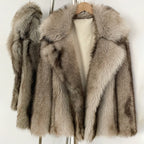 OFTBUY Chic Oversized Lapel Faux Fur Jacket - Premium Vegan Fur Winter Coat with Soft Texture