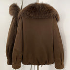 OFTBUY 100% Cotton Natural Fur Duck Down Coat Female New Winter Thick Warm Clothes Women Loose Real Fox Fur Puffer Jacket Lady