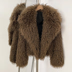 OFTBUY Warm Thicken Luxury Outerwear New Winter Clothes Female Women's Cozy Faux Mongolian Fur Short Coat Teddy Faux Fur Jacket
