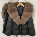 OFTBUY Big Real Fox Fur Collar Duck Down Coat Female New Winter Hooded Warm Down Clothes Women Natural Raccoon Fur Puffer Jacket