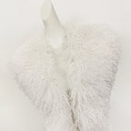 OFTBUY Women's Faux Mongolian Fur Vest Open Front Fluffy Faux Fur Waistcoat with Back Tie New Autumn Winter Outerwear Female