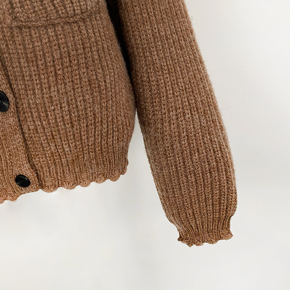 OFTBUY Short Natural Fox Fur Collar Knitted Sweater Coat FemaleReal Fur Clothing New Autumn Winter Knitting Cardigan Women