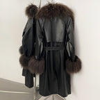 OFTBUY New Autumn Winter Clothes Women Luxury Real Mongolia Sheep Fur Jacket Femlae Long Vintage Faux Leather Streetwear Coat