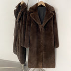 OFTBUY Women's Elegant Luxury Faux Mink Fur Long Coat Artificial Fur Jacket Female Warm Outerwear New Autumn Winter Clothes