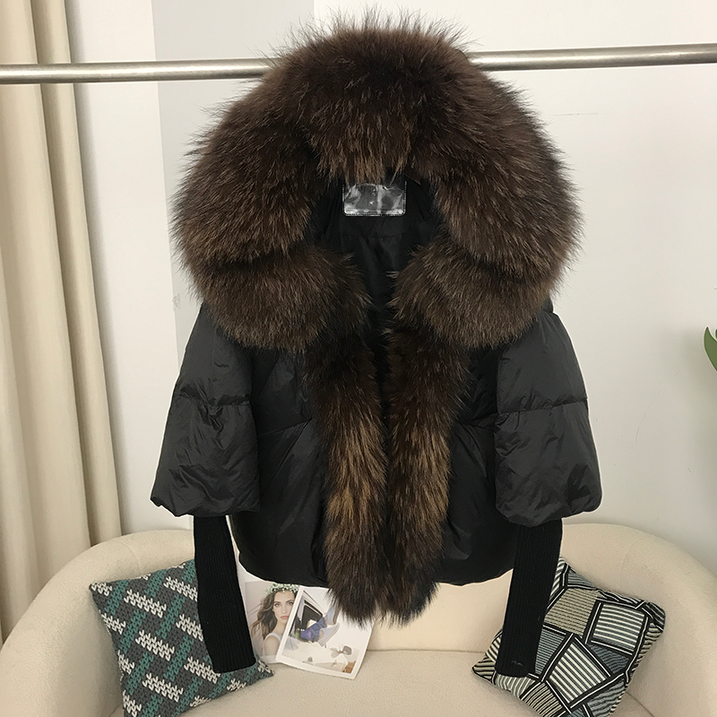 OFTBUY Hooded Natural Thick Winter Jacket Women Outerwear Real Fox Fur Coat Woman Warm Loose Oversize Duck Down Coat Streetwear