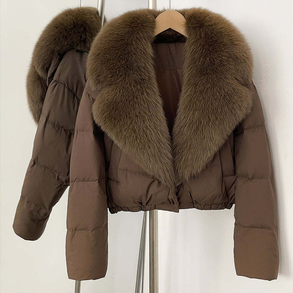 OFTBUY New Autumn Winter Thickened Warm Clothes Women Short Real Fox Fur Collar Down Coat Female Natural Fur Down Puffer Jacket