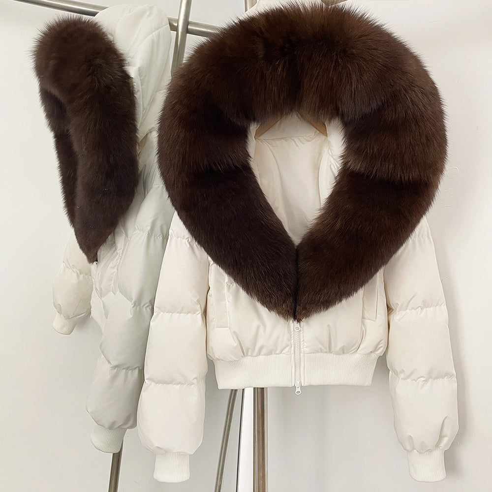 OFTBUY New Warm Thickened Autumn Winter Coat Women Short Real Fox Fur Duck Down Clothes for Women Natural Fur Puffer Coat Female