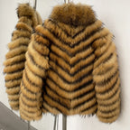 OFTBUY 2-in-1 Reversible Luxury Jacket - 100% Real Fox Fur Coat & Windproof Winter Parka