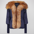 OFTUBY White Duck Down Jacket Winter Women Warm Loose Coat Natural Real Fox Fur Collar Thick Luxury Outerwear New Fashion