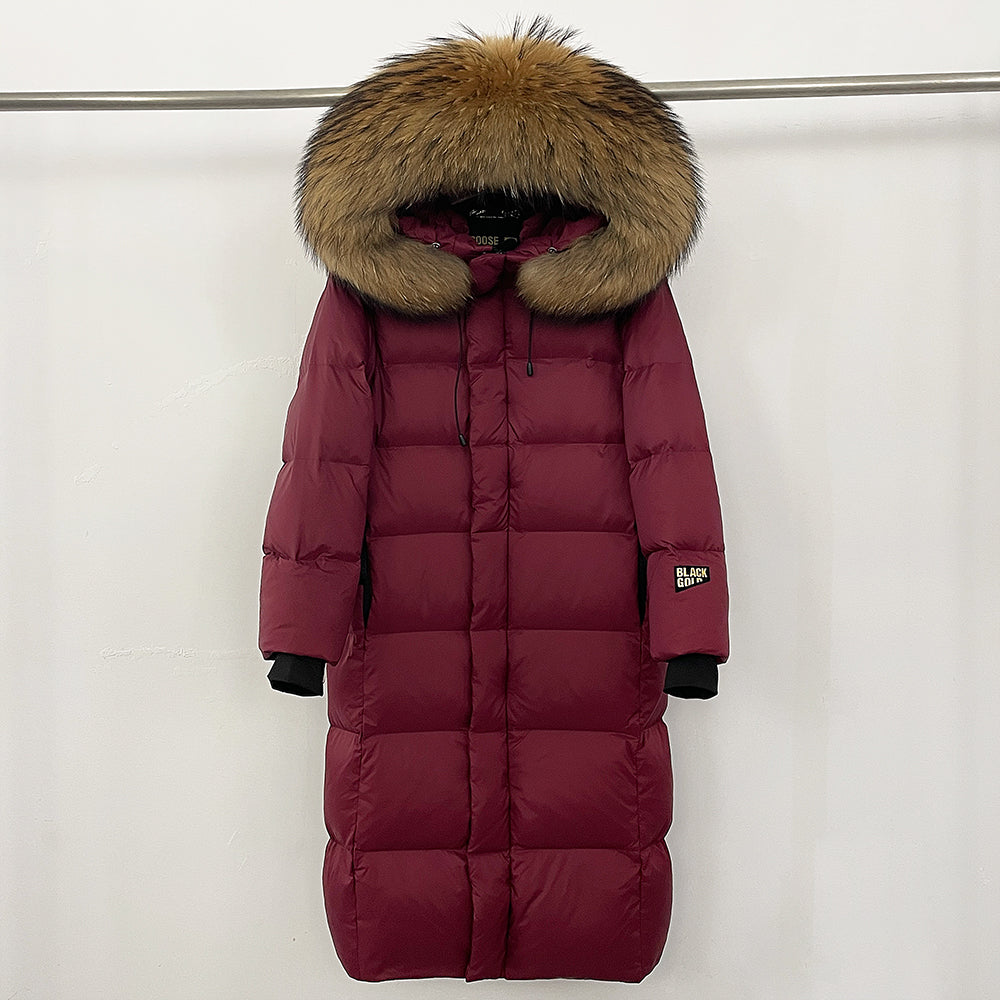 OFTBUY Winter Clothes Women Black Gold Goose Down Coat Big Real Raccoon Fur Collar Overcoat Real Fox Fur Puffer Jacket Female