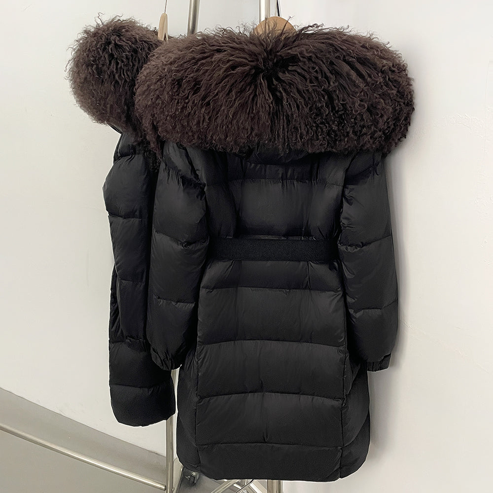OFTBUY Warm Long Puffer Jacket Female New Winter Clothes Women Fashion Luxury Duck Down Coat with Real Mongolia Sheep Fur Collar