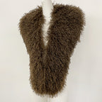OFTBUY Women's Faux Mongolian Fur Vest Open Front Fluffy Faux Fur Waistcoat with Back Tie New Autumn Winter Outerwear Female