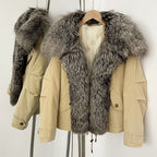 OFTBUY Warm Big Natural Fox Fur Collar Down Coat New Autumn Winter Clothing Women Waterproof Safai Real Fur Puffer Jacket Female