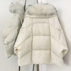 OFTBUY New Winter Loose Top Clothing Women Fashion Oversize Real Fox Fur Collar Duck Down Coat Female Natural Fur Puffer Jacket