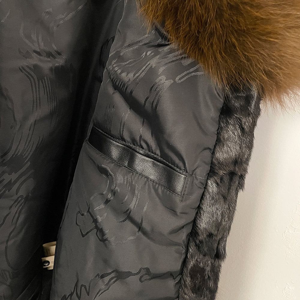 OFTBUY New Winter Thickened Warm Clothes Womwn Short Real Fox Fur Collar Jacket Female Luxury Natural Mink Fur Coat Outerwear