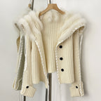 OFTBUY New Spring Autumn Top Cardigan Clothing Female Short Slim Real Fox Fur Knitted Sweater Women Real Fur Knittig Jacket Lady