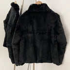 OFTBUY Women's Luxury Real Rabbit Fur Coat Stand Collar Fur Jacket Female New Warm Autumn Winter Outerwear for Cold Weather