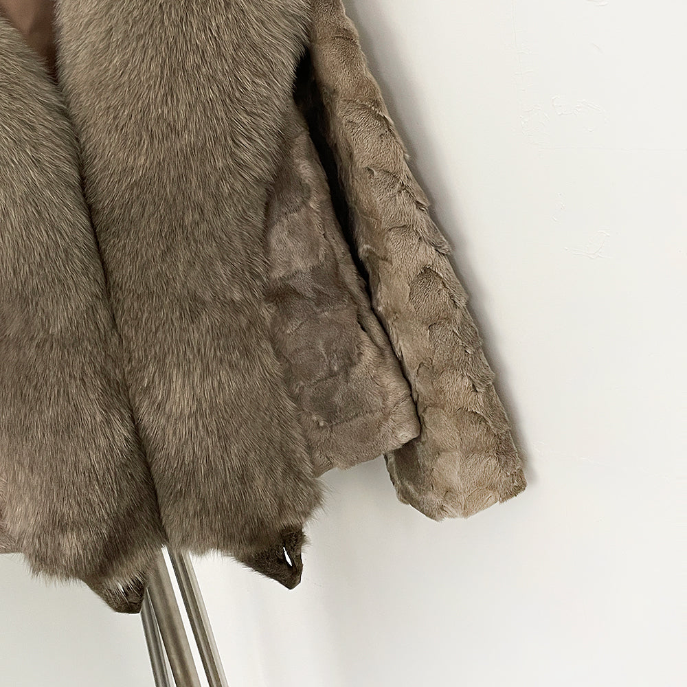 OFTBUY Short Thickened Warm Real Mink Fur Coat Female New Winter Top Clothing Women Natural Fox Fur Fluffy Outerwear Jacket Lady