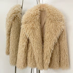 OFTBUY New Winter Clothes Women Fashion Faux Mongolia Sheep Fur Coat Warm Thick Fake Fur Jacket Long Sleeve Artificial Fur Overcoat