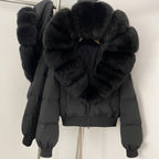 OFTBUY New Warm Thickened Autumn Winter Coat Women Short Real Fox Fur Duck Down Clothes for Women Natural Fur Puffer Coat Female