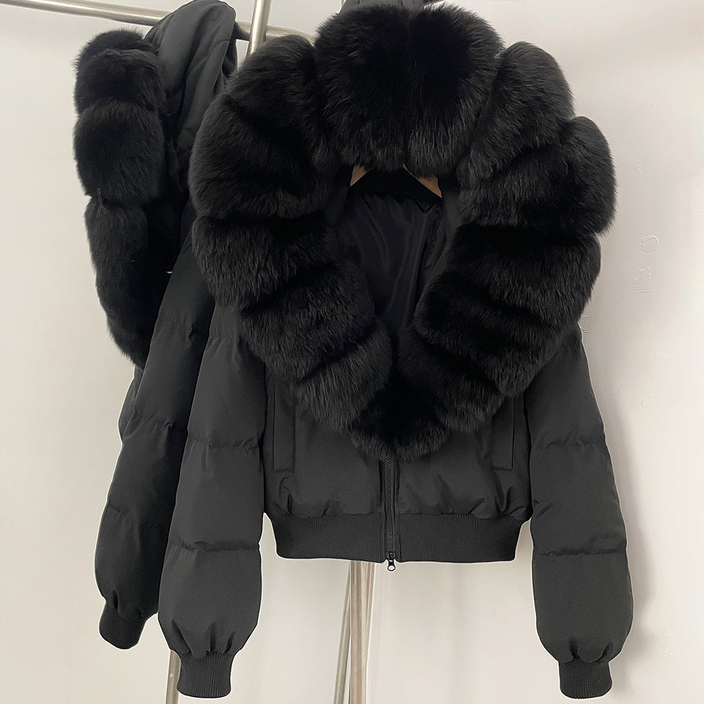 OFTBUY New Warm Thickened Autumn Winter Coat Women Short Real Fox Fur Duck Down Clothes for Women Natural Fur Puffer Coat Female