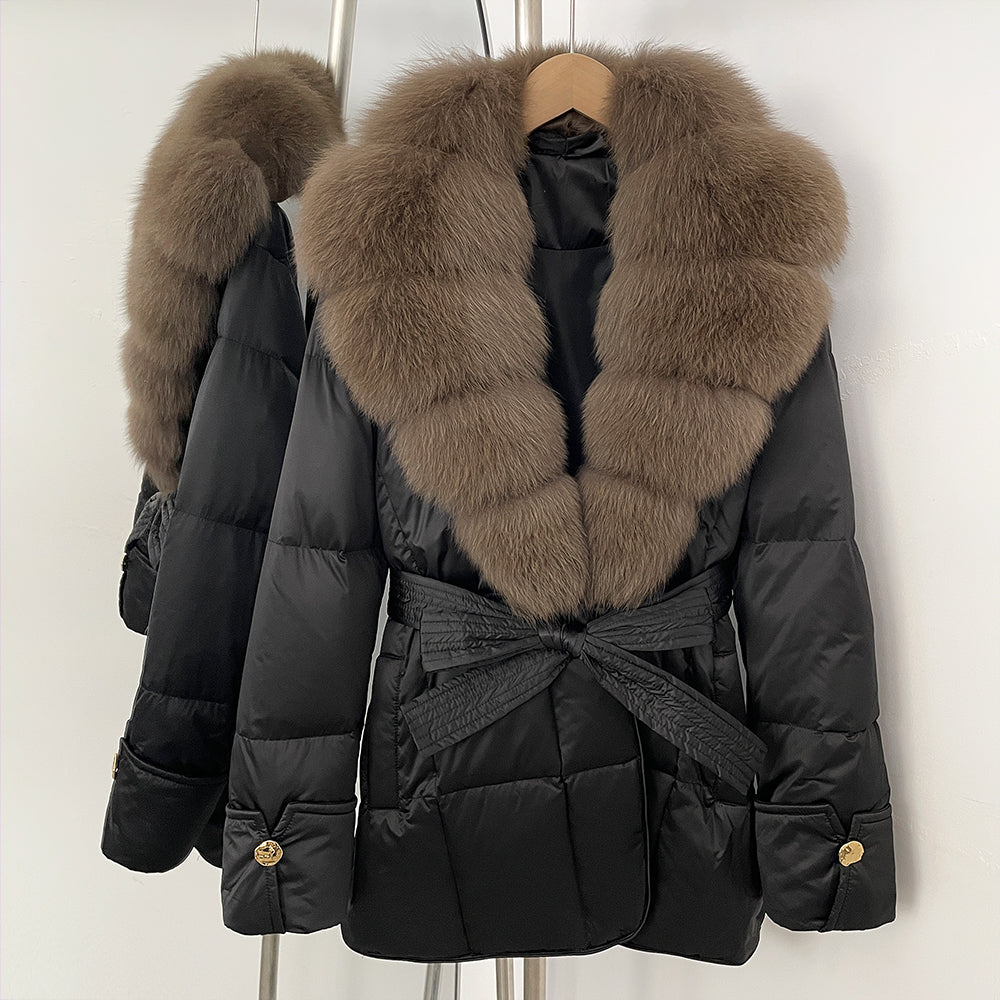 OFTBUY New Women's Winter Down Jacket Real Fox Fur Outer Clothes Female Luxury Duck Down Jacket Feather Coats and Parkas