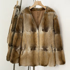 OFTBUY New Winter V-neck Top Clothes Female Luxury Real Mink Fur Warm Jacket Women Natural Fur Long Sleeves Coat Outerwear Lady