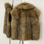 OFTBUY Factory Faux Fur Waistcoat Female New Winter Sleeveless Fake Fur Clothes Women Warm Thick Artificial Raccoon Fur Vest Coat