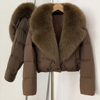 OFTBUY New Autumn Winter Thickened Warm Clothes Women Short Real Fox Fur Collar Down Coat Female Natural Fur Down Puffer Jacket
