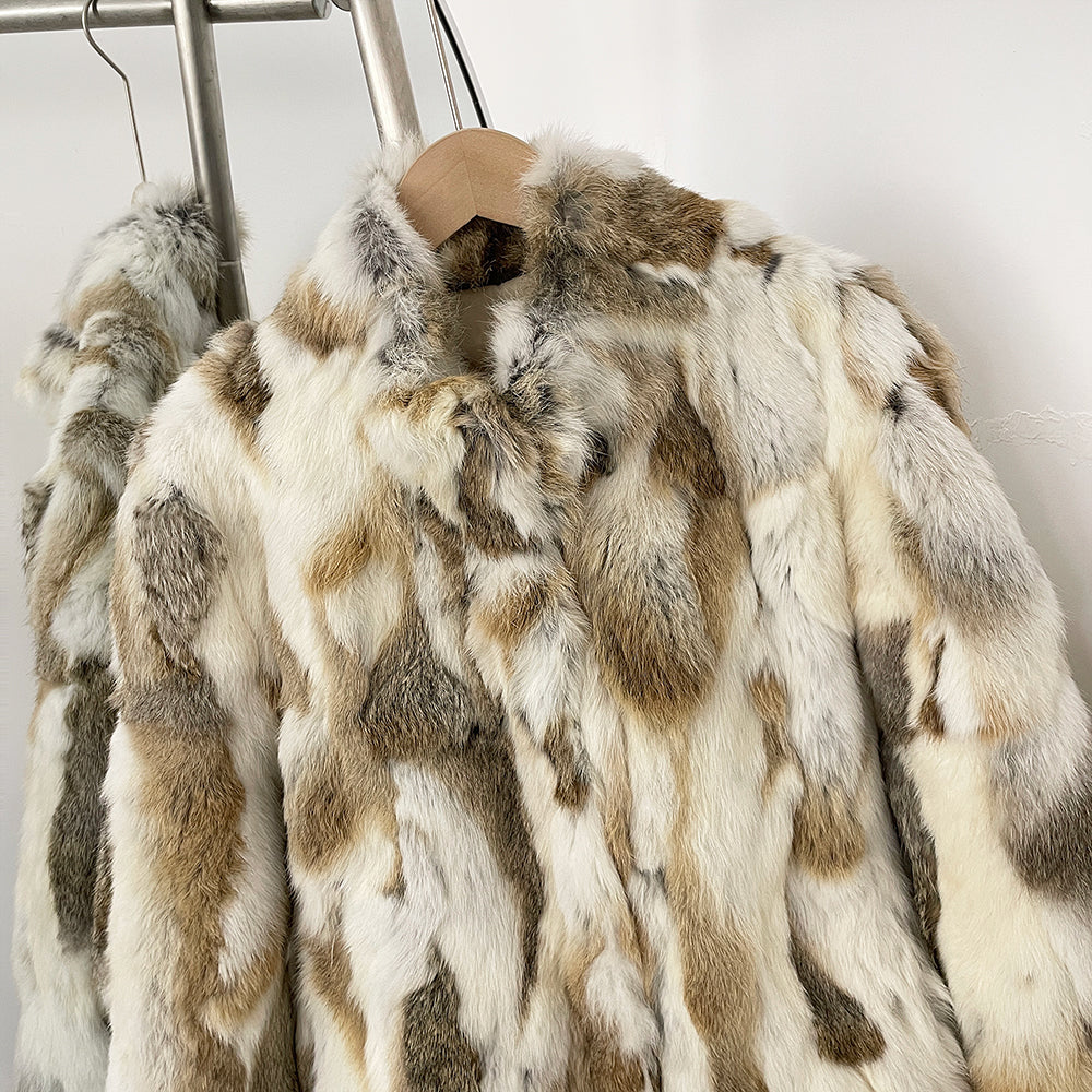 OFTBUY New Autumn Winter Clothes Women Hot Sales Natural Rabbit Fur Jacket Female Fashion Short Thick Warm Real Fur Coat