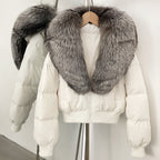 OFTBUY Knit Cuff Short Real Fox Fur Collar Duck Down Coat Female New Autumn Winter Clothes Women Genuine Fur Puffer Jacket