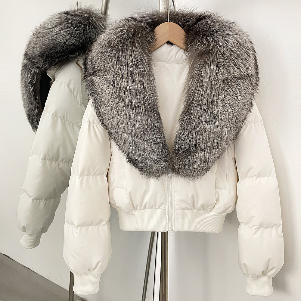OFTBUY Knit Cuff Short Real Fox Fur Collar Duck Down Coat Female New Autumn Winter Clothes Women Genuine Fur Puffer Jacket