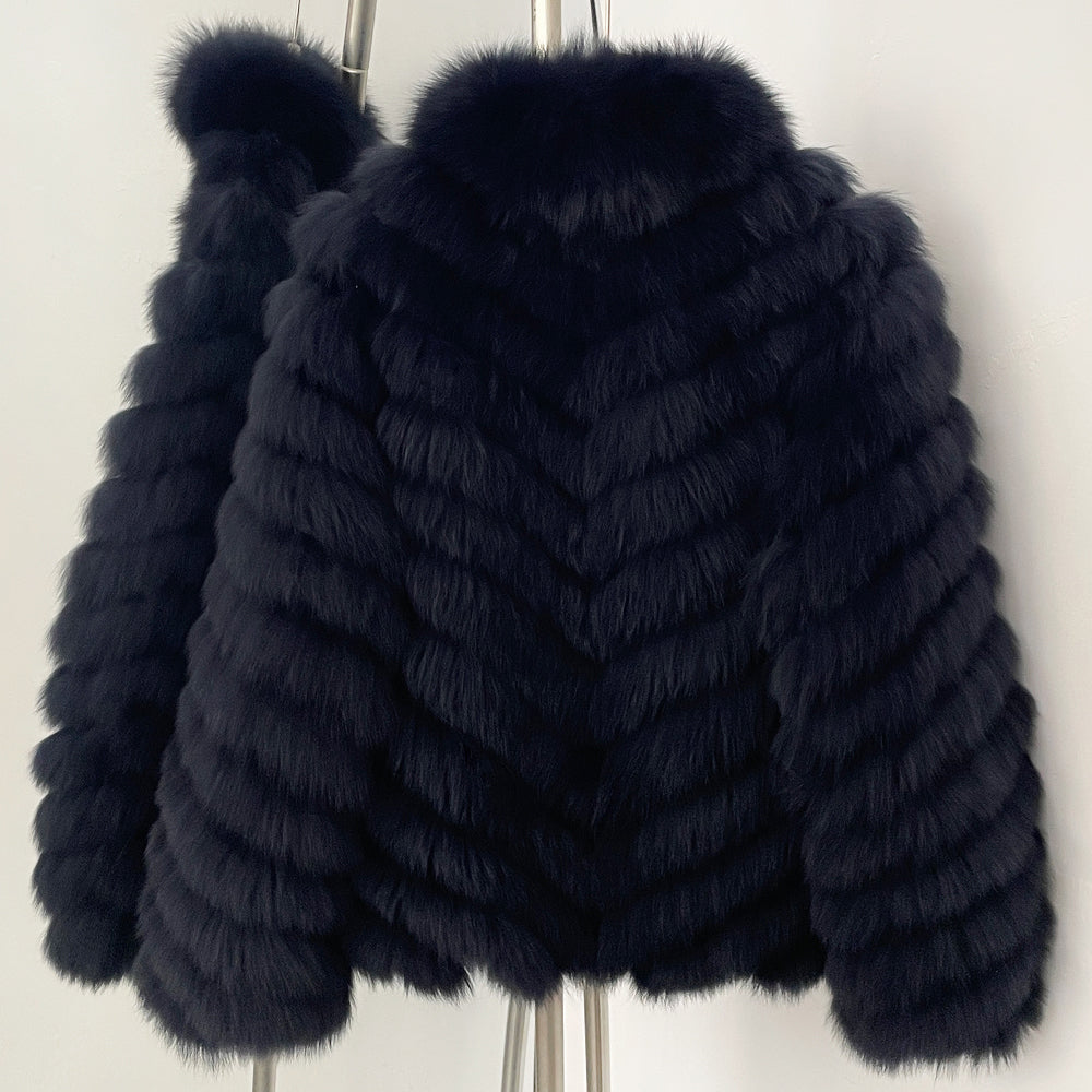 OFTBUY 2-in-1 Reversible Luxury Jacket - 100% Real Fox Fur Coat & Windproof Winter Parka