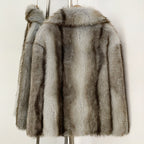 OFTBUY Chic Oversized Lapel Faux Fur Jacket - Premium Vegan Fur Winter Coat with Soft Texture
