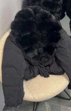 OFTBUY Luxury Cropped Puffer Jacket with Massive Real Fox Fur Collar - Premium 90% Duck Down Winter Coat