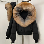 OFTBUY New Warm Thickened Autumn Winter Coat Women Short Real Fox Fur Duck Down Clothes for Women Natural Fur Puffer Coat Female