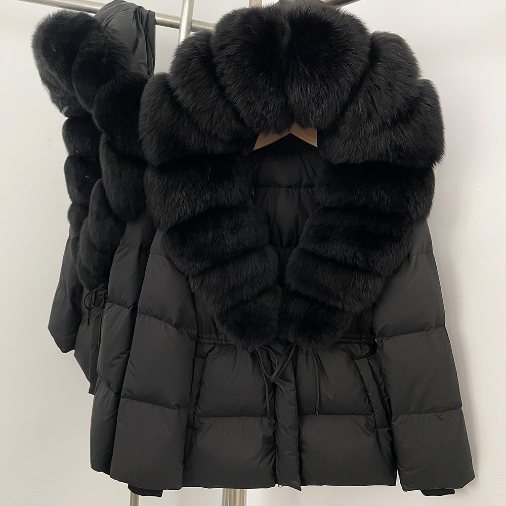 OFTBUY Big Real Fox Fur Collar Duck Down Coat Female New Winter Hooded Warm Down Clothes Women Natural Raccoon Fur Puffer Jacket