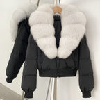 OFTBUY Knit Cuff Short Real Fox Fur Collar Duck Down Coat Female New Autumn Winter Clothes Women Genuine Fur Puffer Jacket