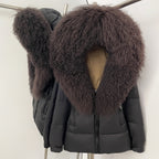 OFTBUY New Belted Luxury Warm Winter Women's Puffer Jacket with Real Mongolia Sheep Fur Collar Outerwear Duck Dowm Coat Female